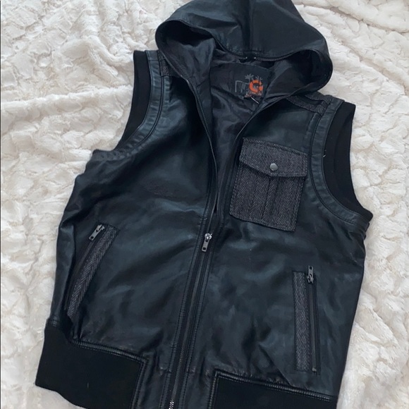 Guess leather vest NWT